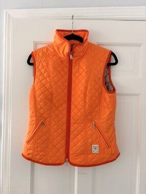Bogner Women's Orange Quilted Vest Size 8 M